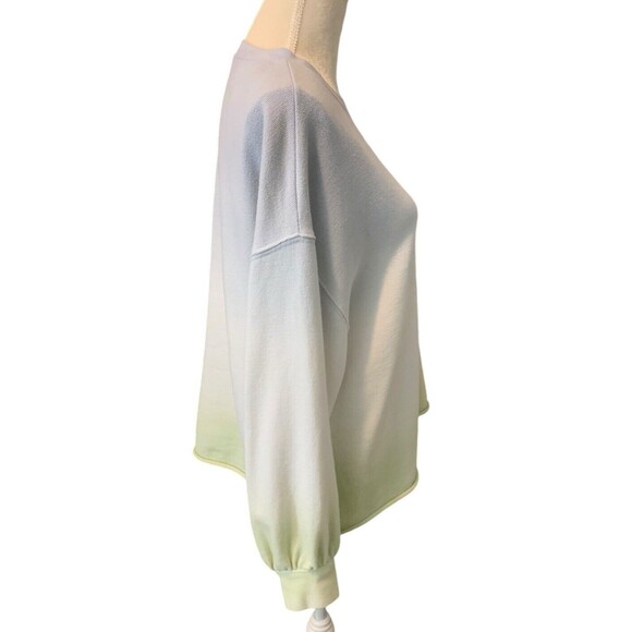 Rails Reeves Blue Mint Dip Dye Sweatshirt Women's Size Small Blue & Lemon Yellow - Picture 3 of 11